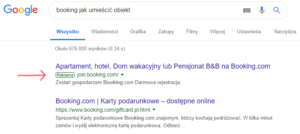 booking jak umieścić obiekt