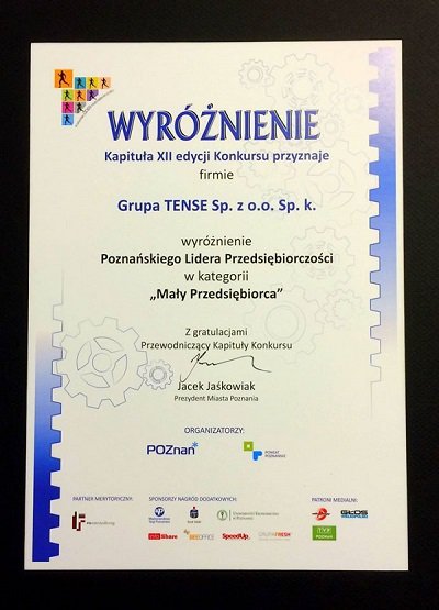 Wyróżnienie Poznańskiego Lidera Przedsiębiorczości