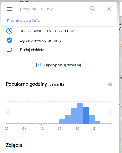 zarządzanie wizytówką w Google Moja Firma