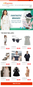 landing page Aliexpress