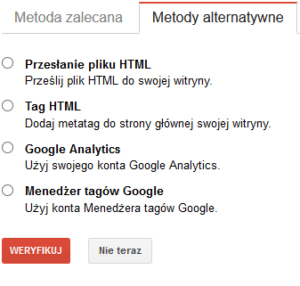 Search Console - weryfikacja