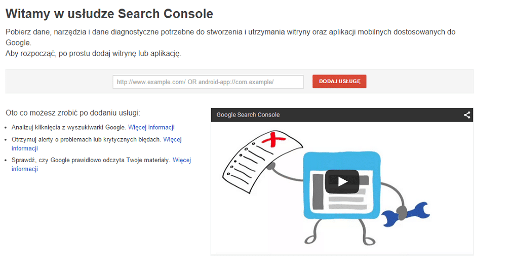 Weryfikacja domeny w Search Console