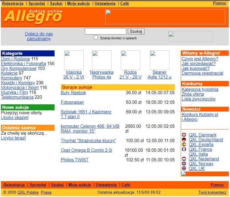 dawna wersja serwisu Allegro