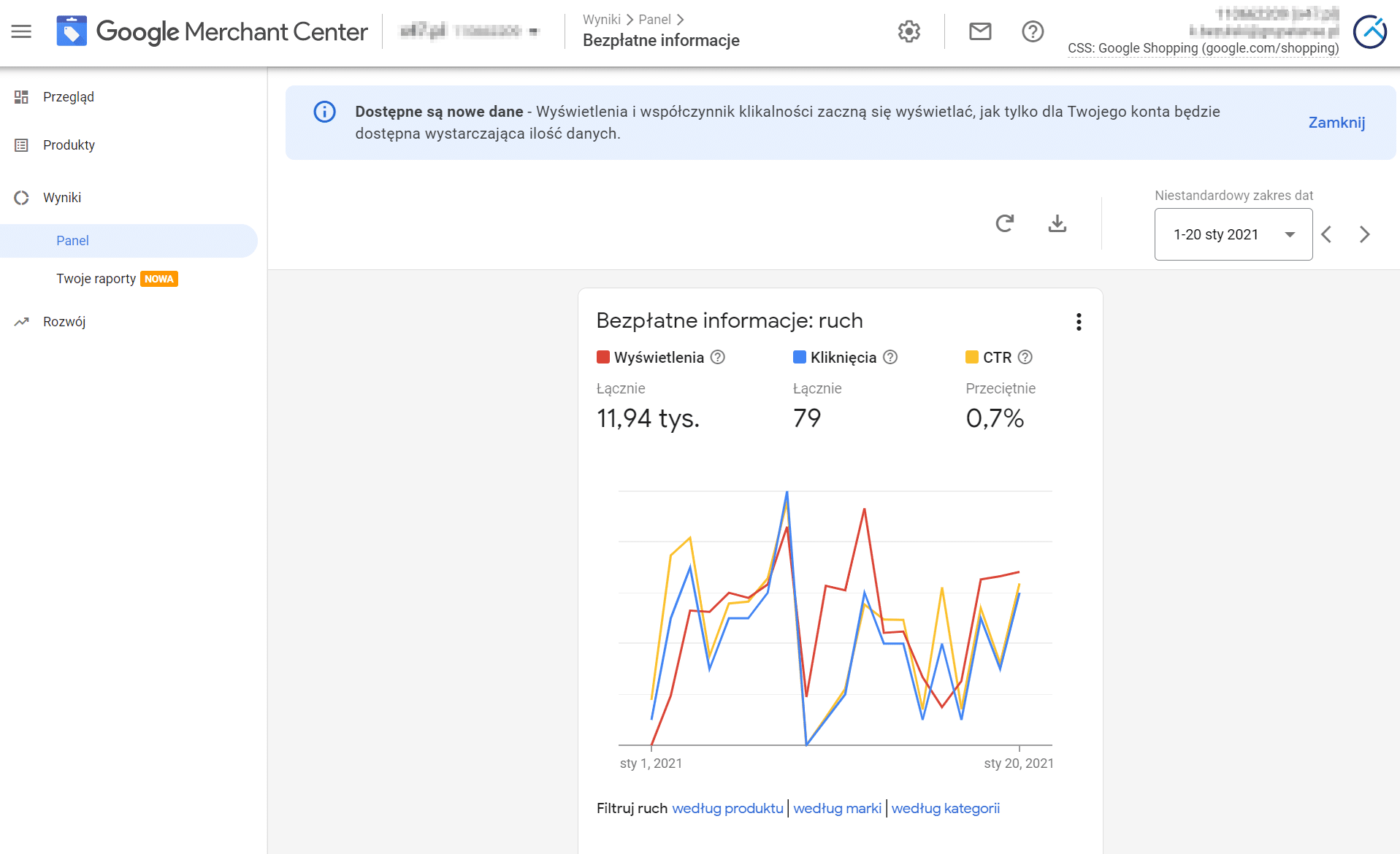 Bezpłatne informacje o produktach na karcie Zakupy Google