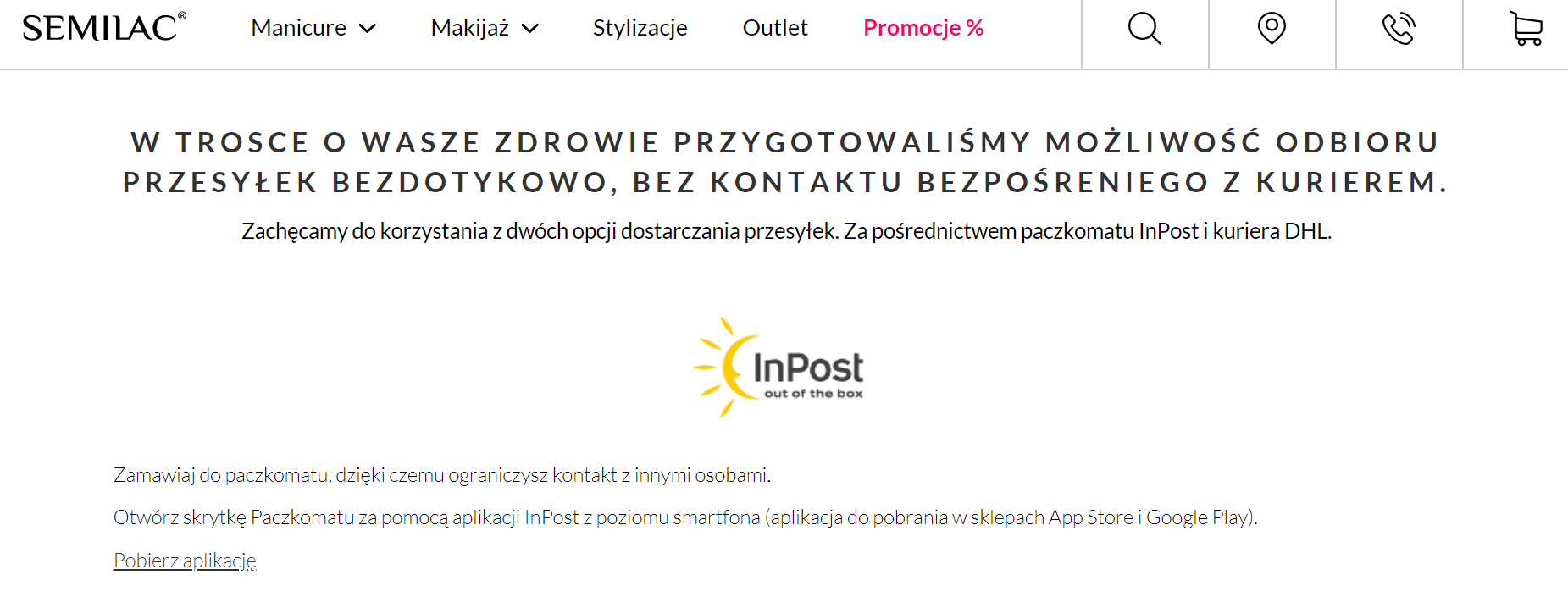 zadbaj o bezdotykową dostawę