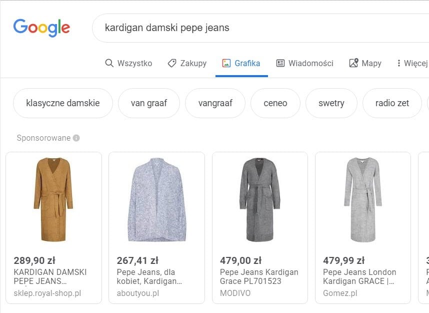 Google Shopping częścią grafiki Google
