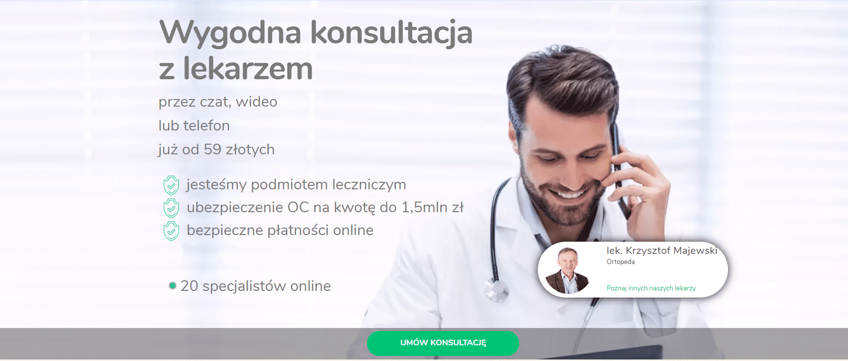 wprowadź konsultację online z lekarzem