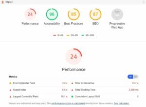 Mierzenie Core Web Vitals w Google Lighthouse