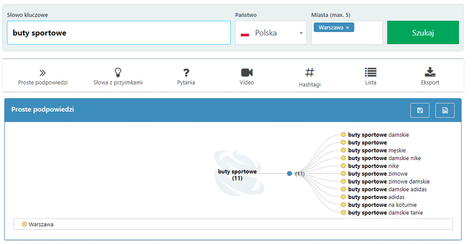 planer słów kluczowych SEMSTORM