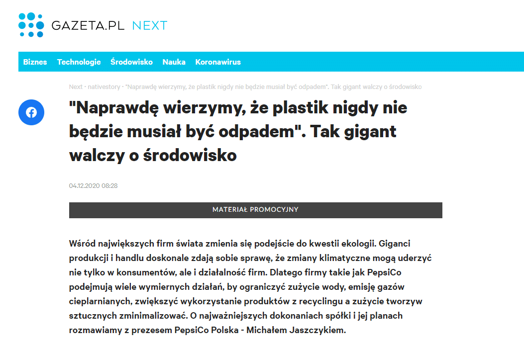 Przykład artykułu sponsorowanego