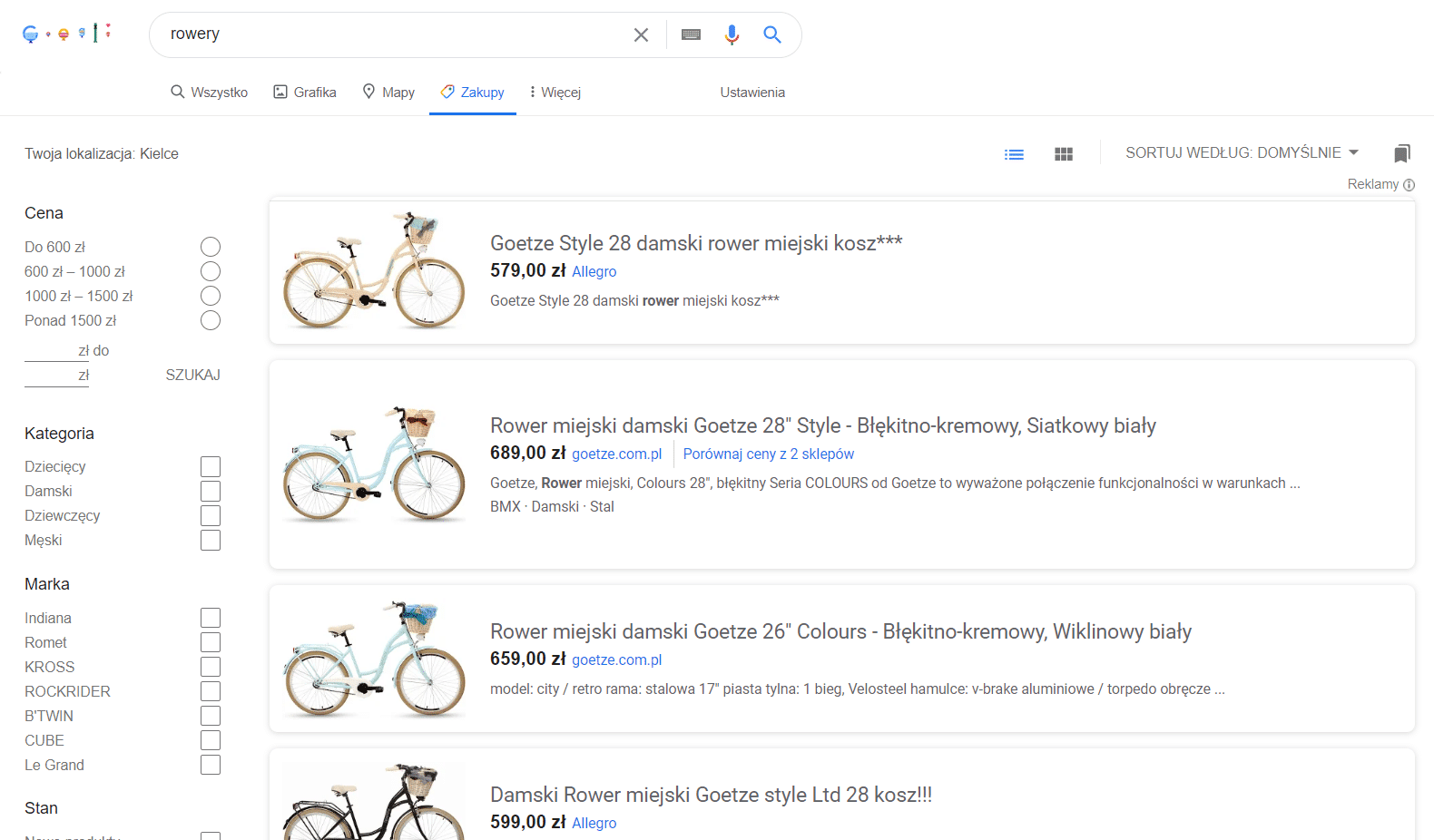 Kampania Google Shoping skierowana jest do zdecydowanych konsumentów.