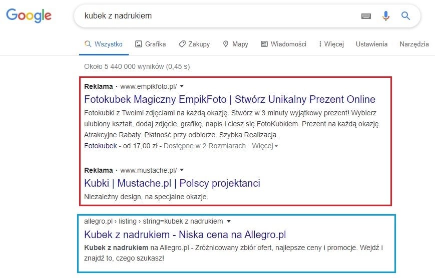 SERP to strona przeglądarki z wynikami