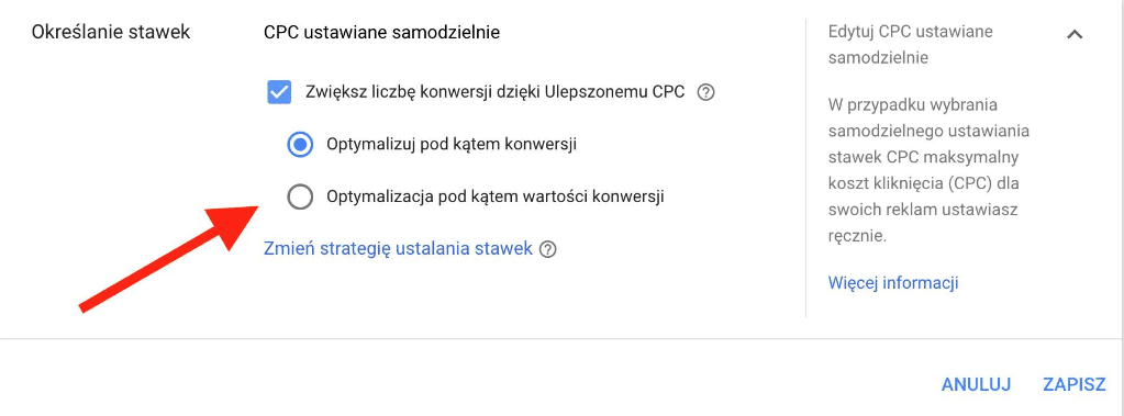 ulepszony koszt kliknięcia