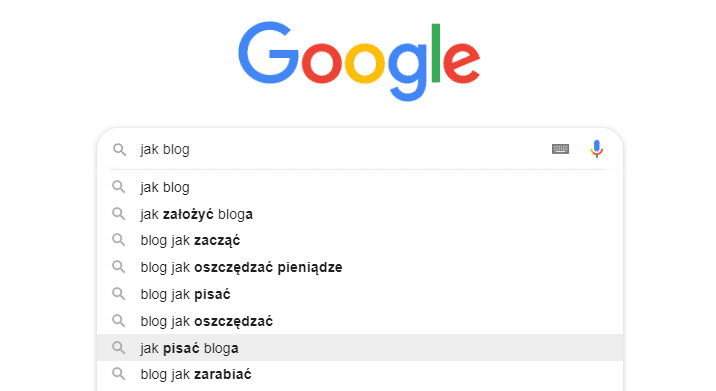 Pomysł na bloga - wyszukiwarka Google