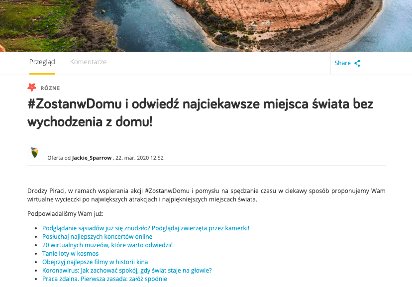 odwiedzaj piękne miejsca bez wychodzenia z domu