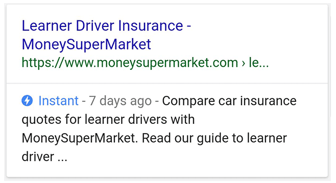Instant w SERP