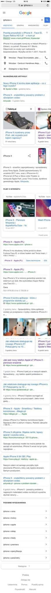 mobilne SERP po zmianach