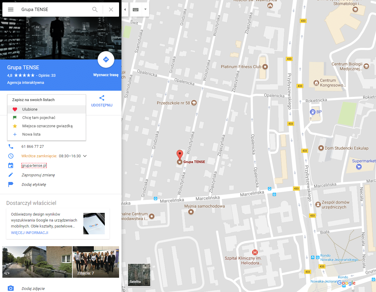 zapisz cel w Google Maps