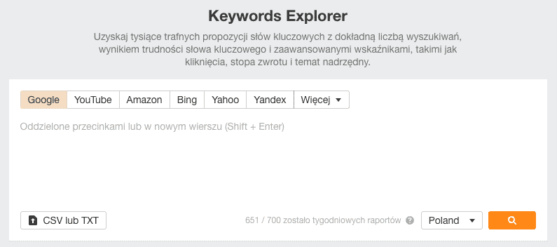 Ahrefs keywords explorer