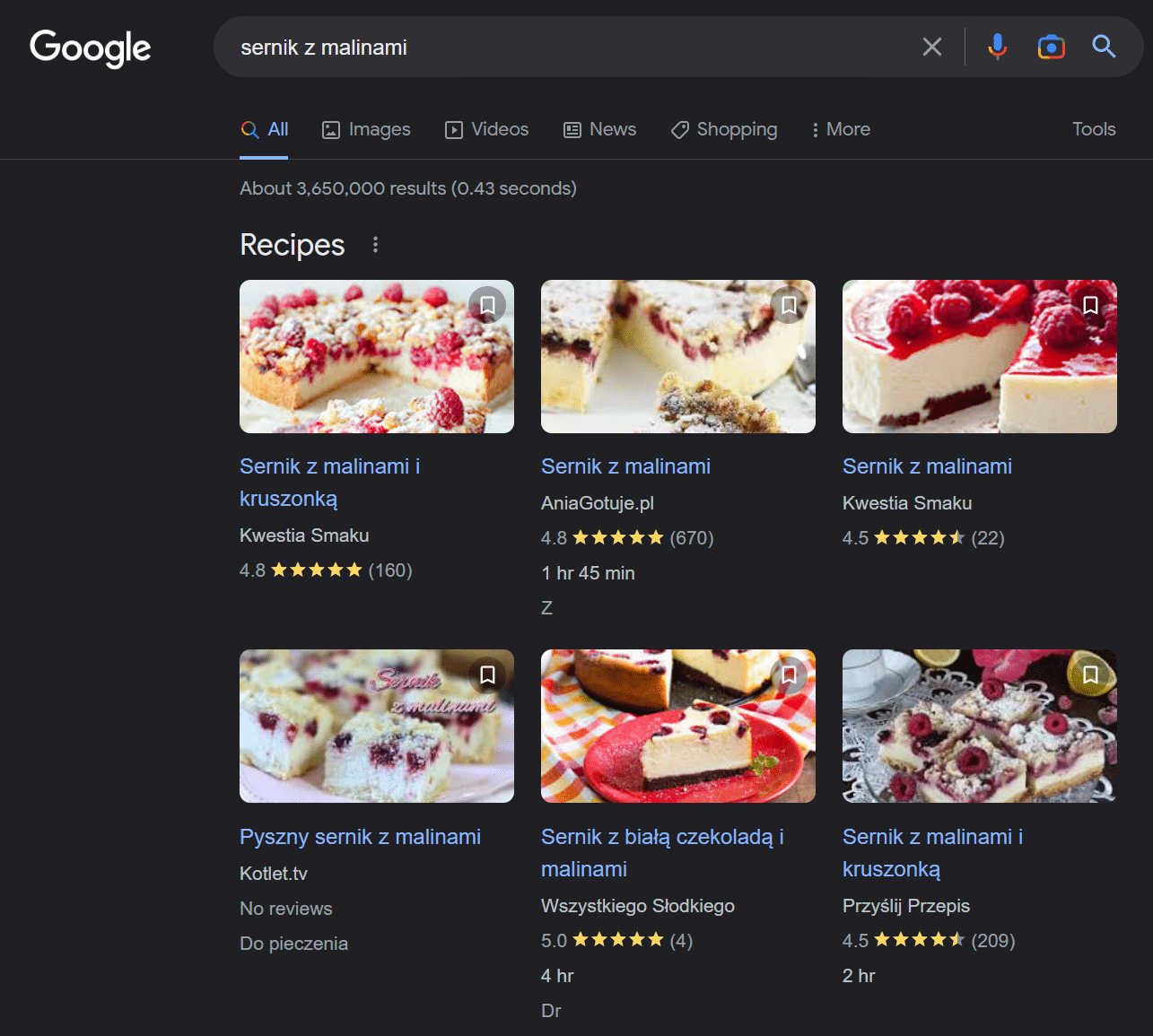 recipe rich snippets