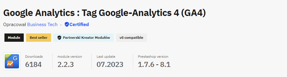 wtyczka Google Analytics