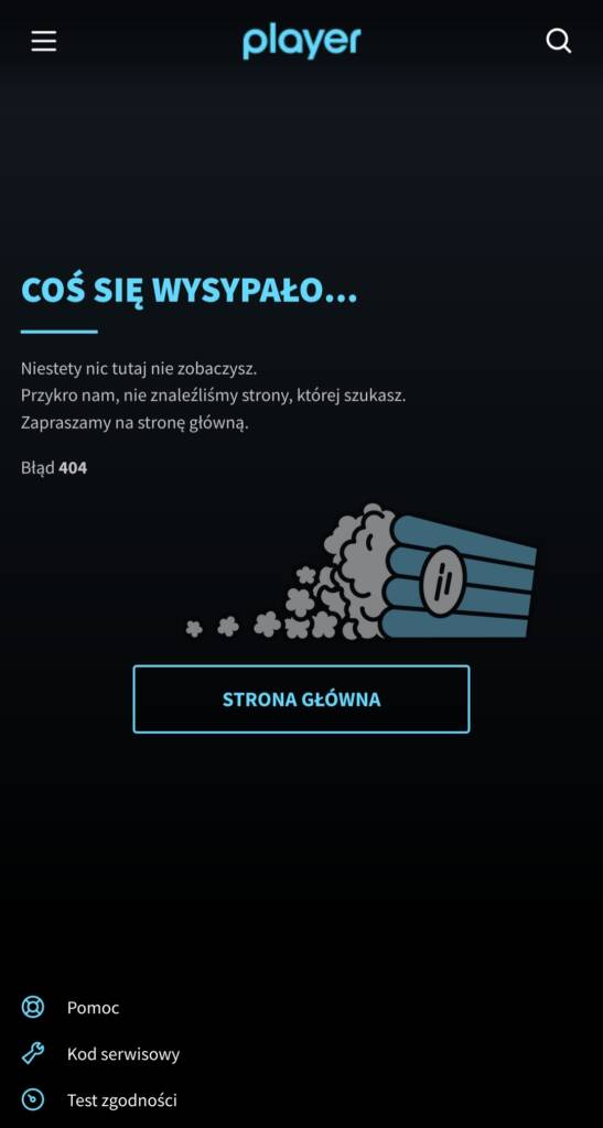 player - strona błędu 404