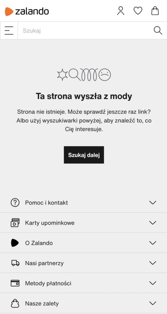 błąd 404 - przykład