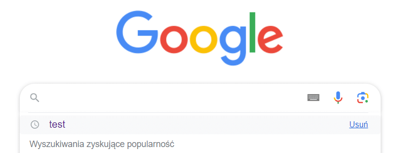 Google historia wyszukiwań