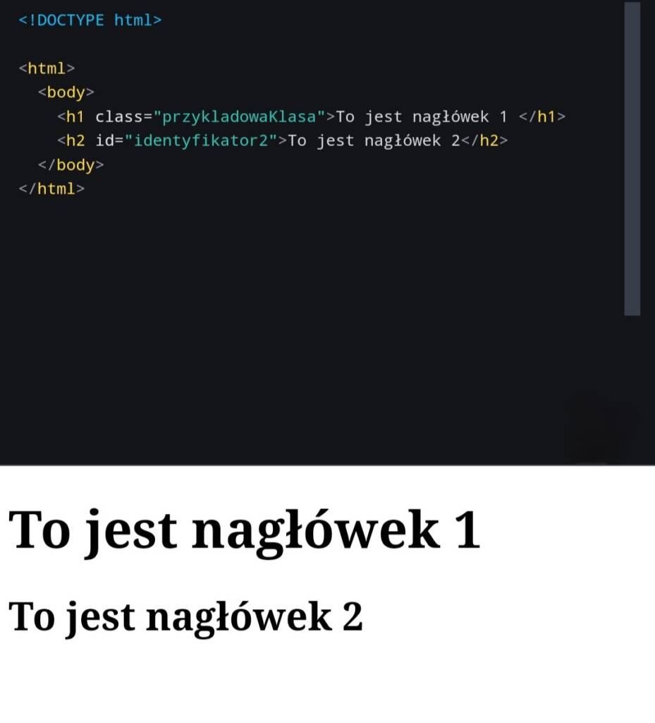 HTML - nagłówek